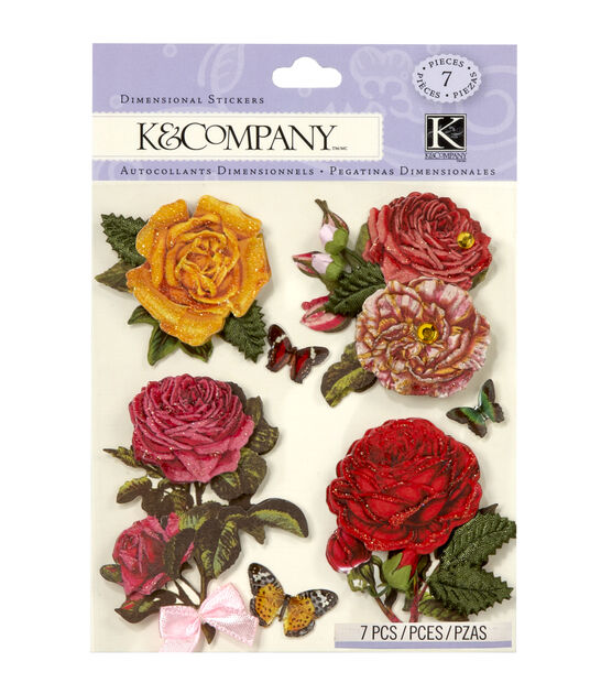 K & Company - Roses Dimensional Stickers