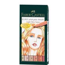 Faber-Castell - Skin Tones India Ink Pitt Artist Pens - 6 pk