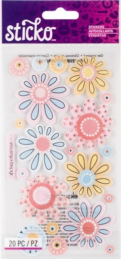 Sticko - Vellum Crazy Daisies Stickers