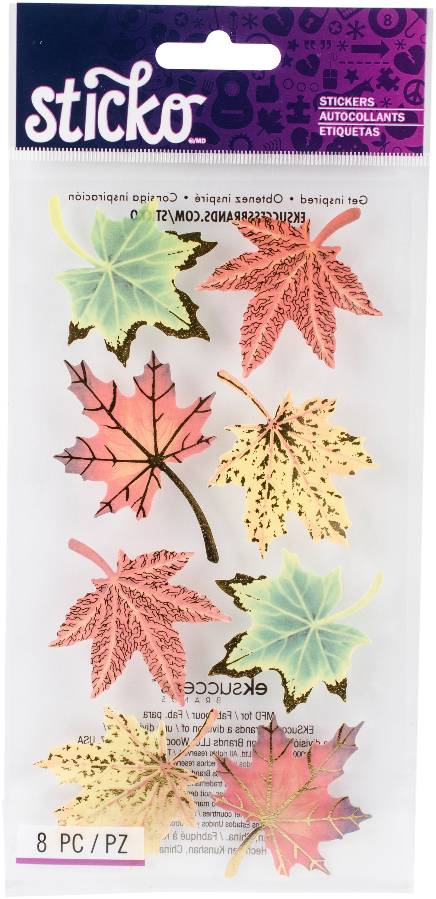 Sticko - Vellum Maples Leaves Stickers